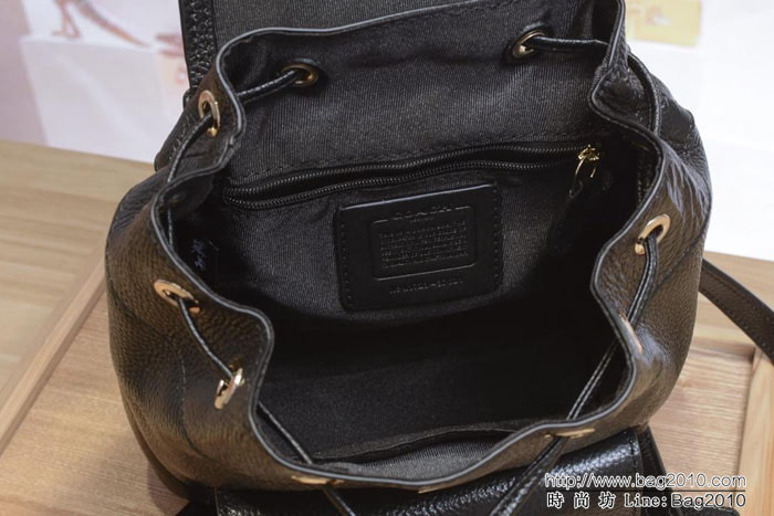 COACH蔻馳 最新款 37621 新款翻蓋 純色全皮 小號雙肩包  Chz1345